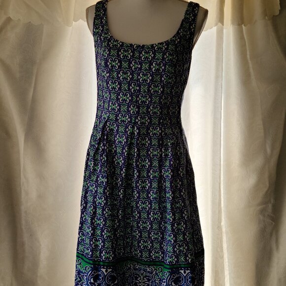 Nine West Dresses & Skirts - NINE WEST MIDI - SLEEVELESS--FIT& FLARE-DRESS SZ 8 ''BLUE COMBO'' GEO PRINT